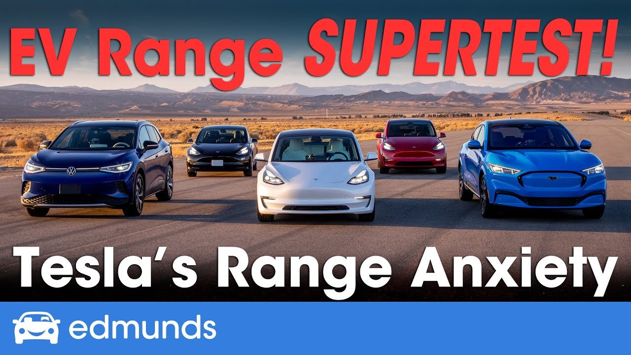 Electric Car Range | Edmunds' EV Range Super Test | Tesla Model Y & Model 3, Ford Mustang Mach-E