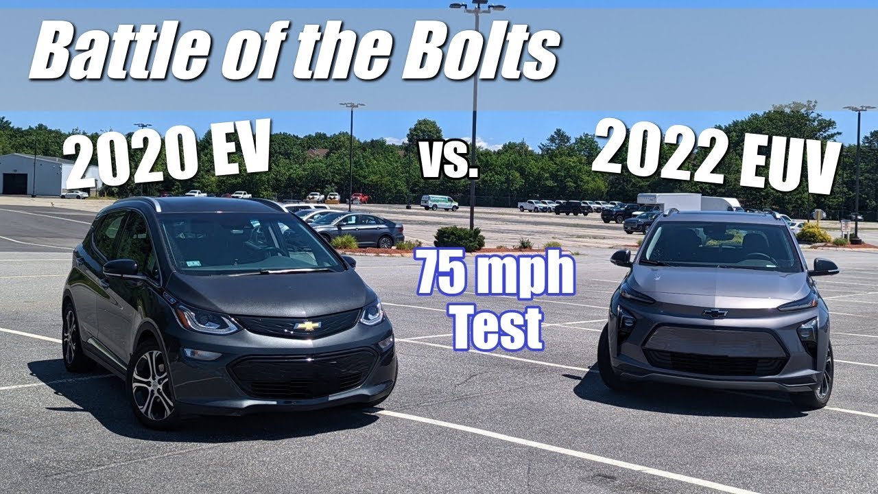Chevy Bolt EUV vs 2020 Bolt EV: Efficiency & Range Comparison at 75mph w/ @PCs and EVs