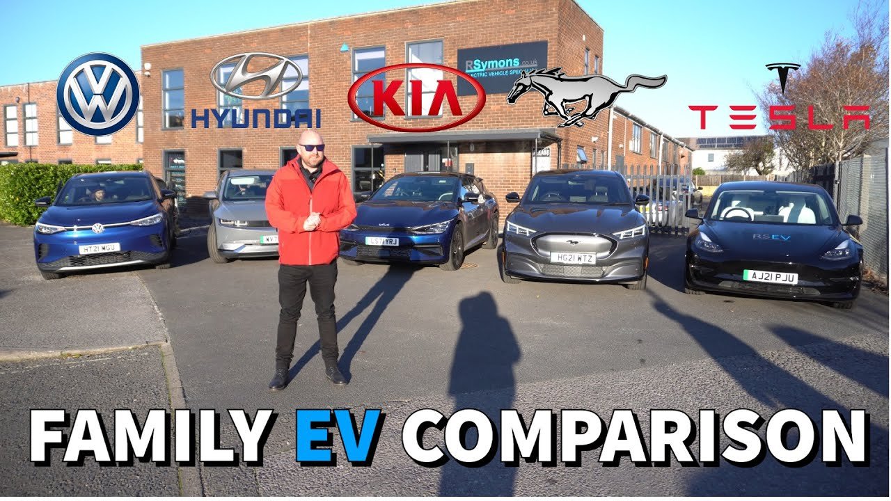 EV Range and recharge race! Kia EV6 v Hyundai Ioniq 5 v Mustang Mach-e v Tesla Model Y (3) v VW ID4