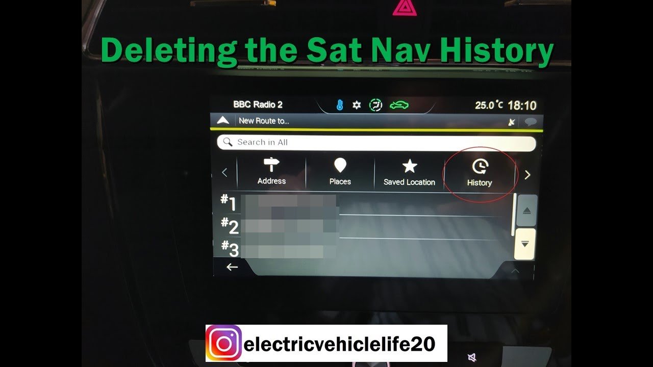 MG ZS EV & MG5 – Deleting the Sat Nav History