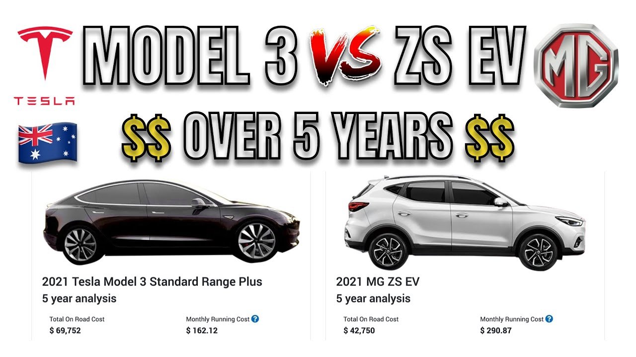 TESLA MODEL 3 vs MG ZS EV COST OF OWNERSHIP COMPARISON Australia