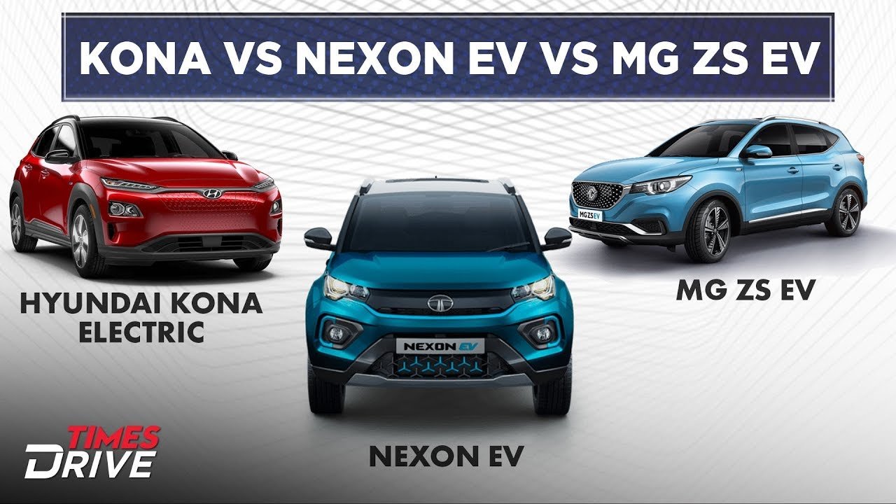Hyundai Kona Electric vs Tata Nexon EV vs MG ZS EV | Which EV should you buy? | Times Drive