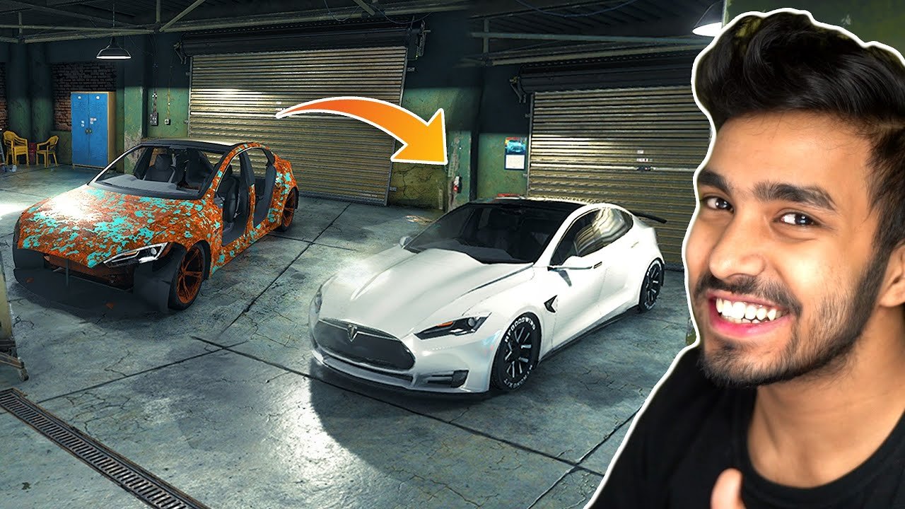 RESTORATION TESLA ELECTRIC CAR FROM JUNKYARD