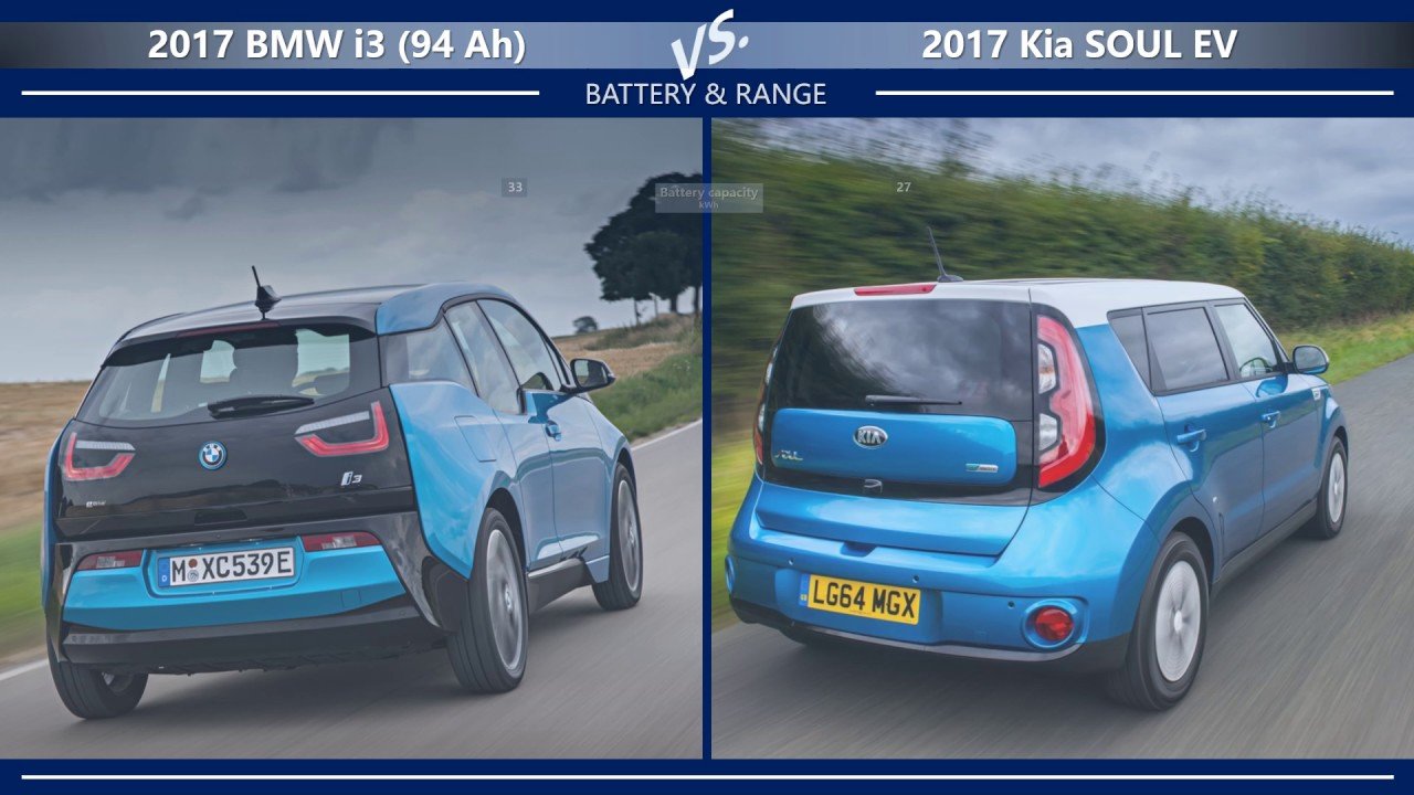 2017 BMW i3 (94 Ah) vs. 2017 Kia SOUL EV (technical comparison)
