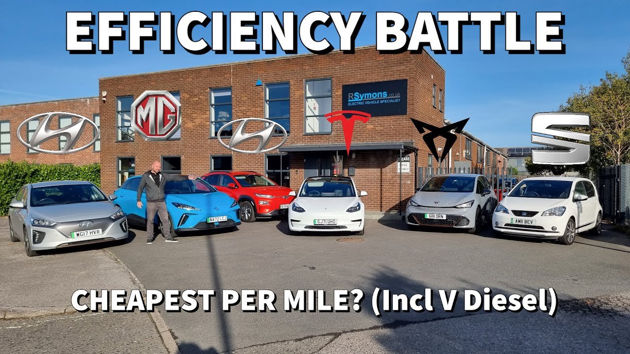 Which is the most efficient EV? Convoy elimination contest electric cars v a diesel! Cost per mile?