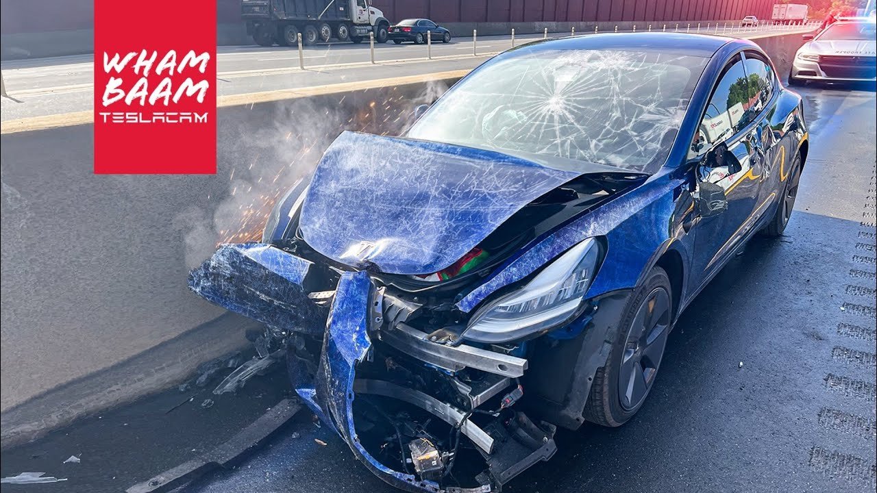 INSANE HIGHWAY CRASH CAUGHT ON TESLA DASHCAM