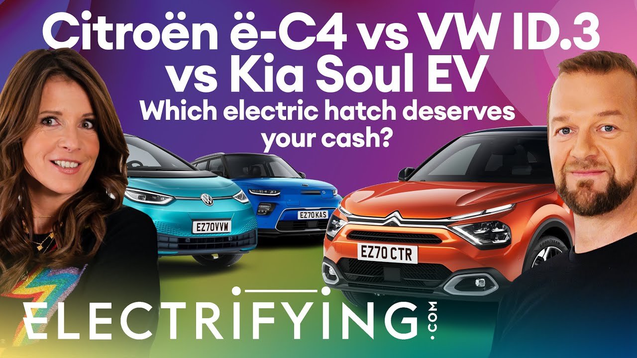 Citroen e-C4 vs Volkswagen ID.3 vs Kia Soul EV: Which electric hatchback is best? / Electrifying