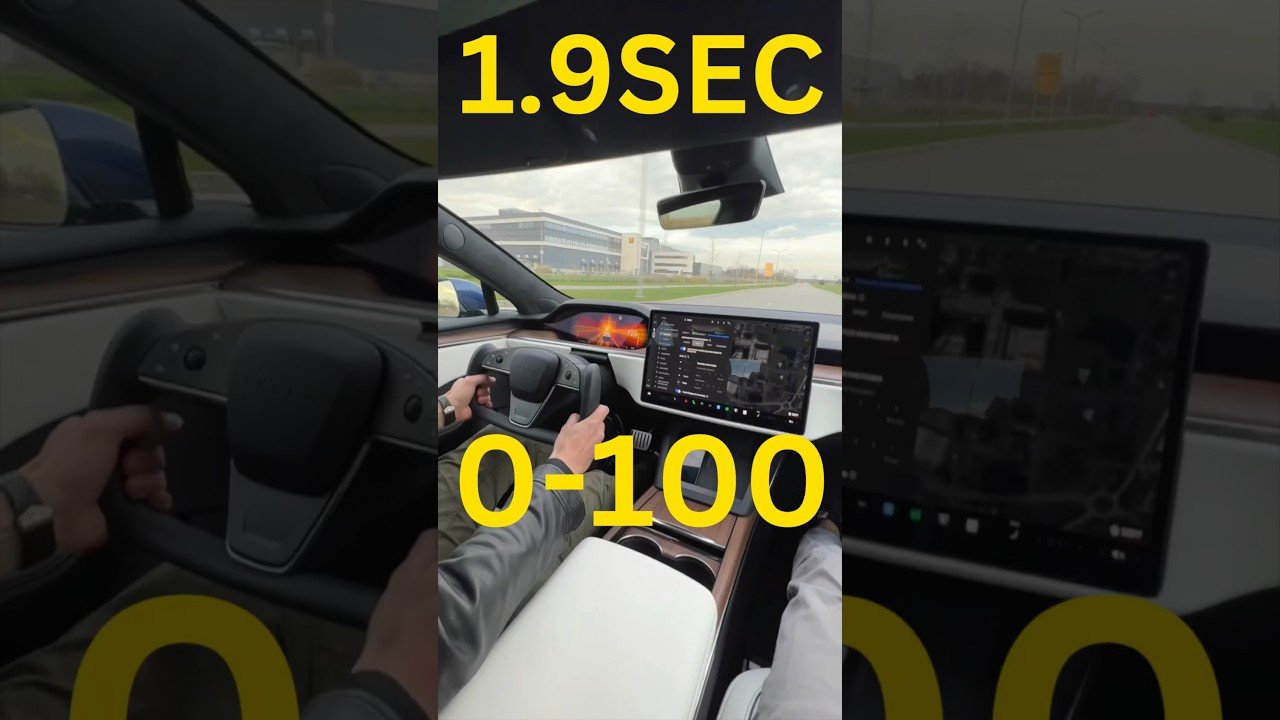 From 0 to 100 in 1.9 sec. TESLA PLAID! #tesla #plaid