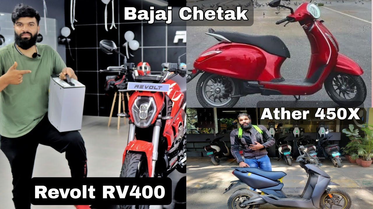 Ather 450X vs Revolt RV400 vs Chetak EV – Comparison , Price , Features | which one to buy ?