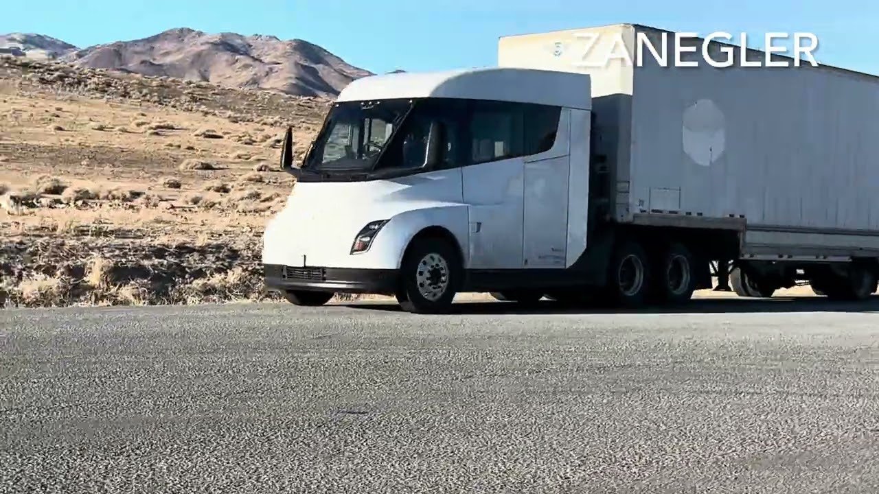 Tesla Semi First – Two Tesla semi’s pulling tandem trailers.
