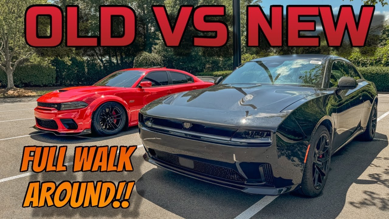 2024 DODGE CHARGER EV VS CHARGER SCAT PACK WIDEBODY: FIRST DETAILED WALK AROUND COMPARISON!