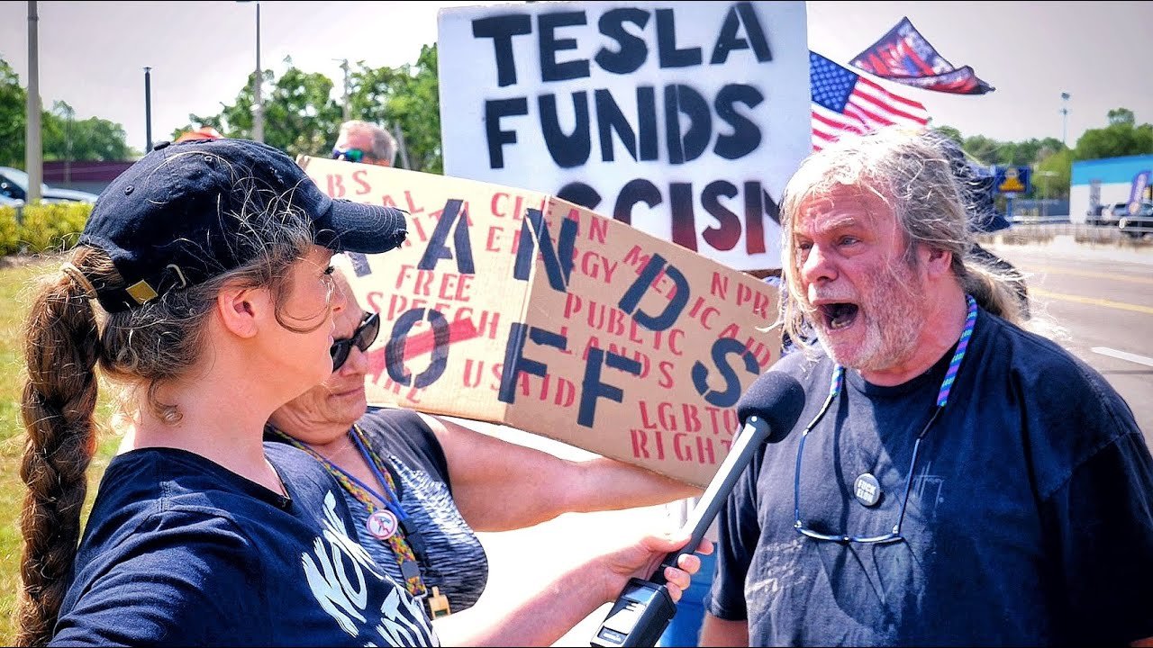 Tesla Protestors Are Big Mad
