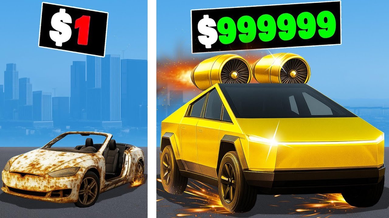 $1 to $1,000,000,000 TESLA in GTA 5!