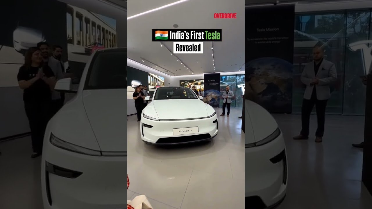 India’s First Tesla Revealed #overdrive #Tesla #TeslaIndia #Teslashowroom #Teslacars
