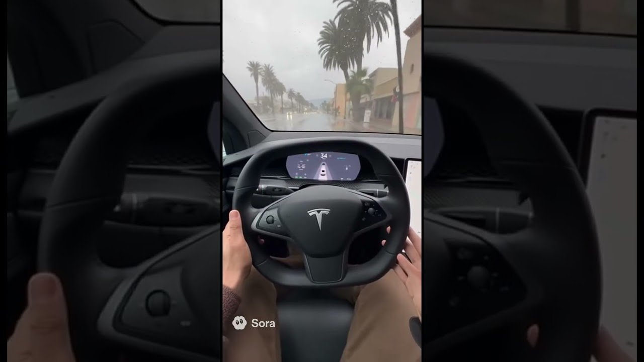 POV: Driving a Tesla Model S Plaid on a Rainy Day in California